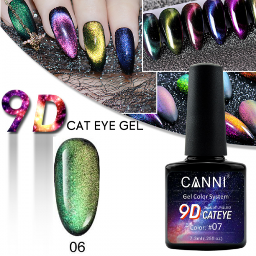 9D Cat Eye gel polish canni soak off Magic colourful 06